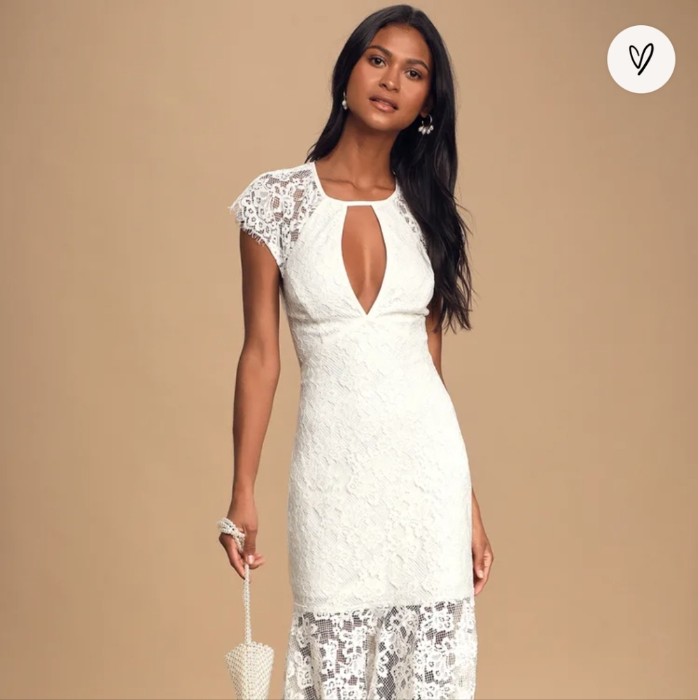 Lulu's A Night for 2 Ivory Dress sz S
